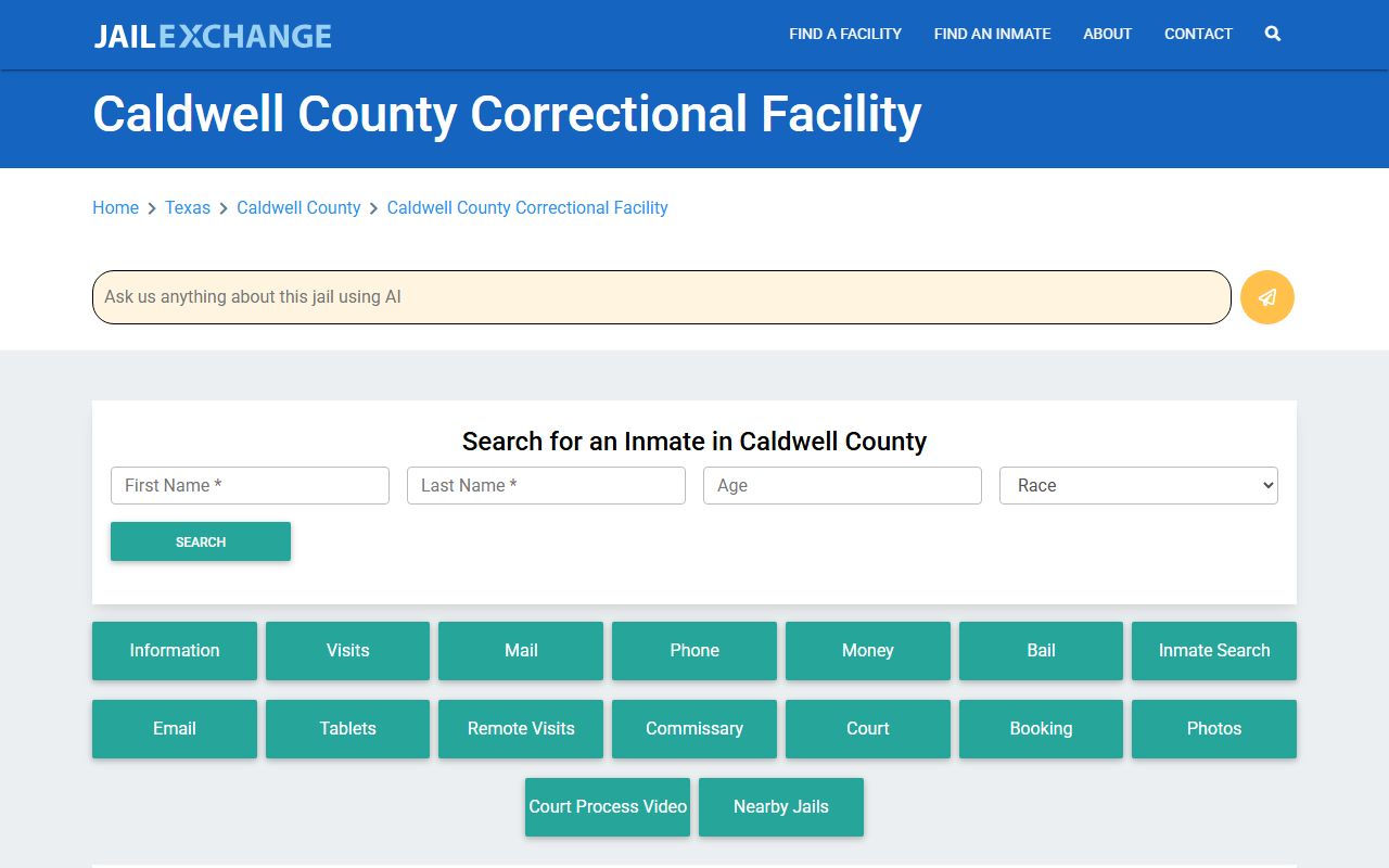 Caldwell County Jail Roster Jail Exchange