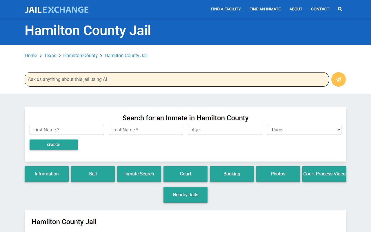 Hamilton County Jail Exchange jail roster information