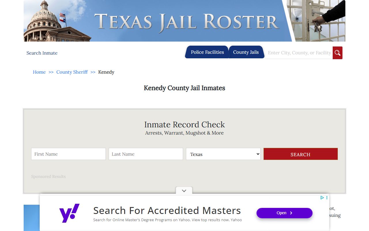 Kenedy County Jail Roster