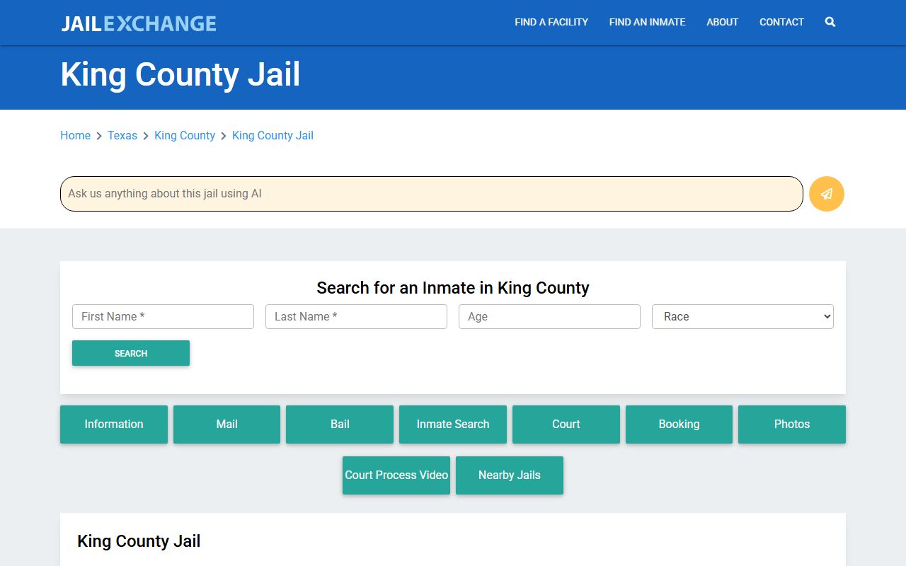 King County Jail Roster Jail Exchange