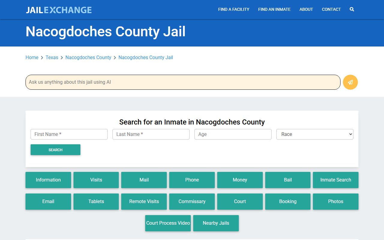 Nacogdoches County Jail Roster Jail Exchange