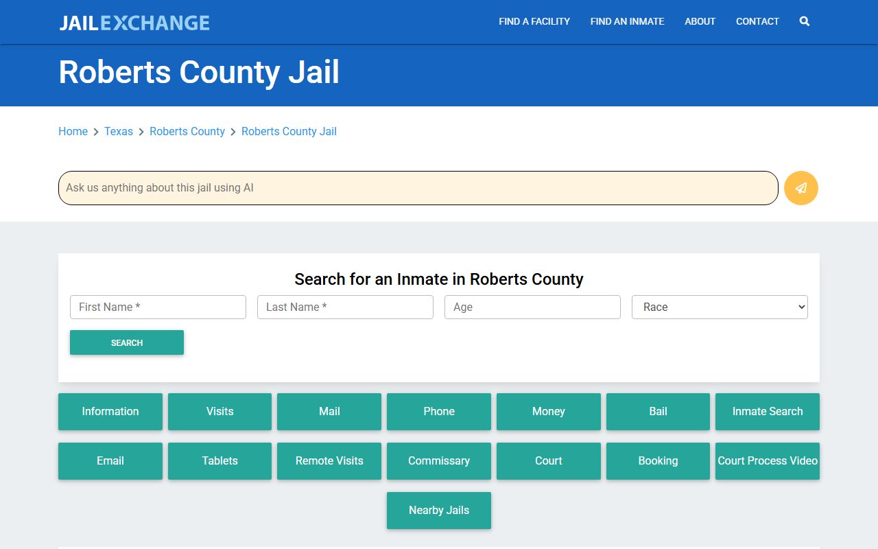 Roberts County jail booking records