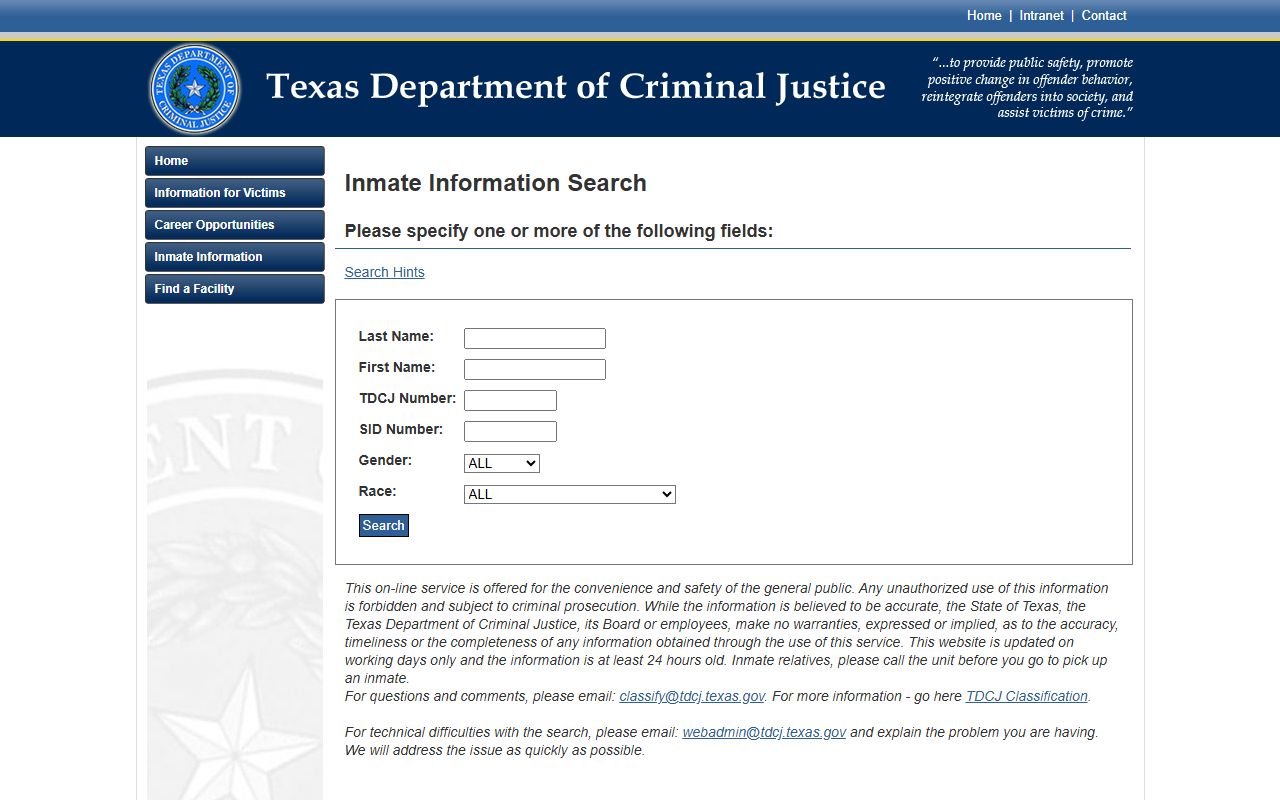 TDCJ Inmate Search Texas Jail Roster