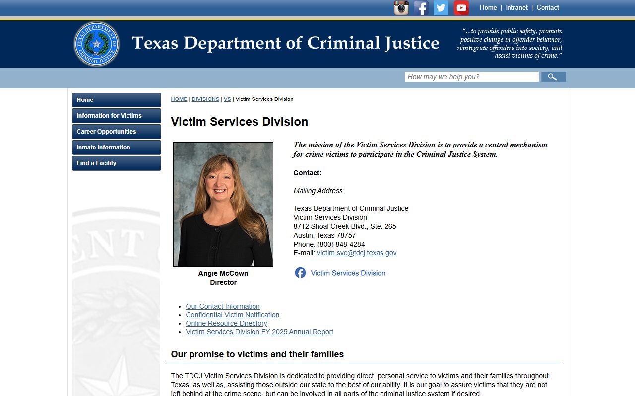 TDCJ Victim Services Division Texas Jail Roster